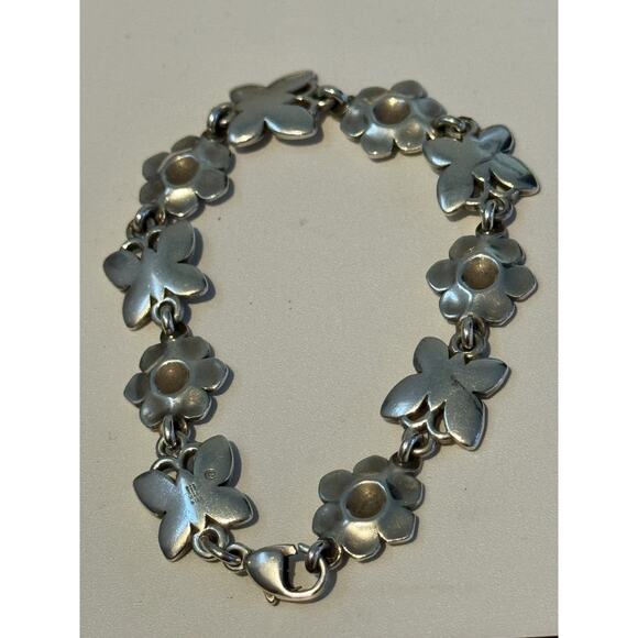 James Avery Retired HTF Silver Butterflies In Bloom Flower Bracelet 7 3/4” - Picture 5 of 14